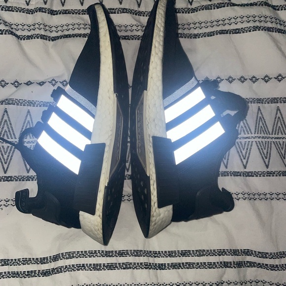 adidas Black and White Sneakers with Blue and Red Accents - Picture 5 of 7